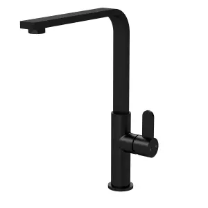 Kitchen Mono Mixer Tap with 1 Lever Handle, 302mm - Matt Black