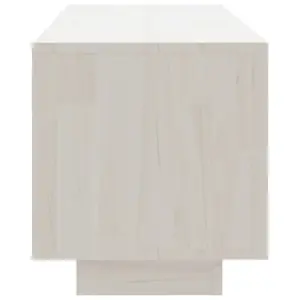 Berkfield TV Cabinet White 110x30x33.5 cm Solid Pinewood