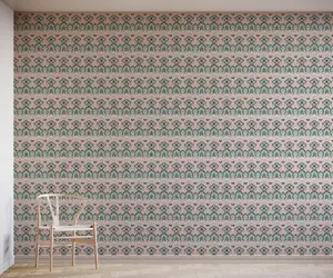 Bobbi Beck eco friendly Green aztec tribal Wallpaper