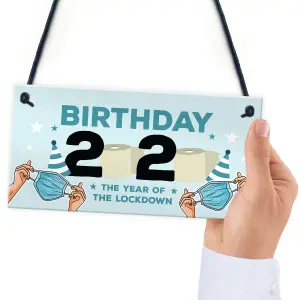 Lockdown Birthday Gift Hanging Plaque Funny Birthday Decoration Keepsake