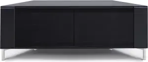 MDA Designs CORVUS Corner-Friendly Black Cabinet with BeamThru Glass Doors for Flat Screen TVs up to 50"