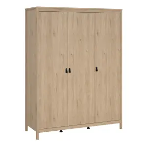 Barcelona Wardrobe with 3 Doors in Jackson Hickory Oak