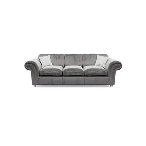 Windsor Steel 3 Seater & 2 Seater Sofas - Silver Feet