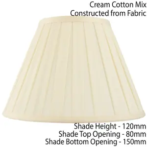 6" Tapered Drum Lamp Shade Cream Box Pleated Fabric Cover Chandelier Clip on