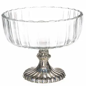 Small Fluted Display Bowl - Glass - L15 x W15 x H15 cm