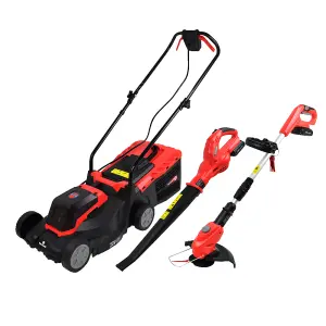 RocwooD Cordless Lawnmower Trimmer & Blower 20V 33CM Cutting Width