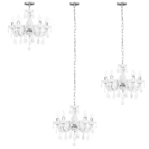 Litecraft Marie Therese White 5 Light Chandelier