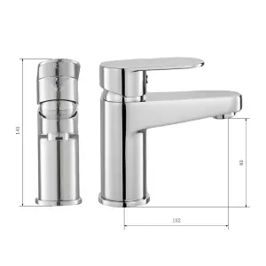 BATHWEST Basin Mixer Tap Hot and Cold Single Lever Basin Sink Mixer Tap Brushed Chrome