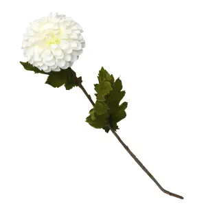 White Dahlia Single stem Artificial flower