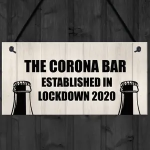 Funny Bar Sign For Garden Man Cave Home Bar Lockdown Corona Bar Gift