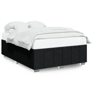 Berkfield Bed Frame without Mattress Black Double Fabric