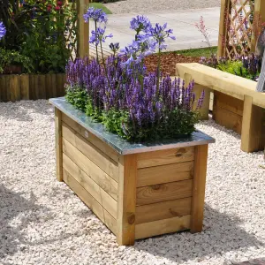 Forest Garden Cambridge Wooden Rectangular Planter (H)50cm (W)100cm