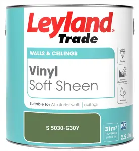 Leyland Trade Vinyl Soft Sheen Walls & Ceilings Emulsion Paint (S 5030-G30Y) - 2.5L