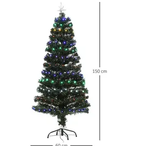 Lighted Artificial Fir Christmas Tree 4.92ft H