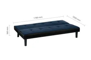 Birlea Aurora Sofa Bed Midnight Blue Velvet