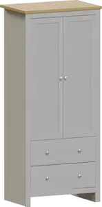 Vida Designs Arlington 2 Door 2 Drawer Grey Wardrobe