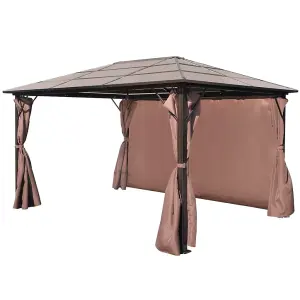 Berkfield Gazebo with Curtain Brown Aluminium 400 x 300 cm