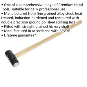 10lb Hardened Sledge Hammer - Hickory Wooden Shaft - Fine Grained Alloy Steel