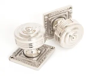 From The Anvil Polished Nickel Tewkesbury Square Mortice Knob Set