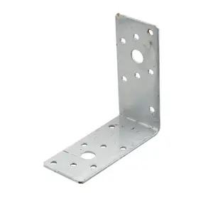 Abru Silver effect Powder-coated Steel Angle bracket (H)40mm (W)90mm (L)90mm