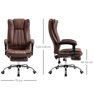 Vinsetto Executive Office Chair Computer Desk Chair for Home w/ Footrest, Brown