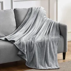 Fleece Blanket Double Size Ultra Soft Throw Blanket Fuzzy Warm Cozy Plush Reversible Microfibre Flannel Blanket for Sofa Couch Bed