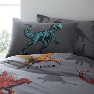 Dino Friends Single Duvet Cover and Pillowcase Set