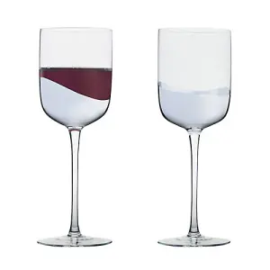 Anton Studios Wave Set of 2 Wine Glasses Silver