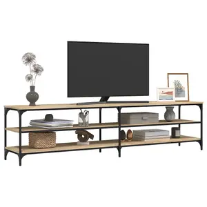 Berkfield TV Cabinet Sonoma Oak 200x30x50 cm Engineered Wood and Metal