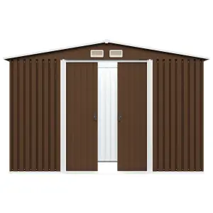 Berkfield Garden Storage Shed Brown 257x205x178 cm Steel