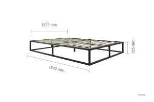 Birlea Soho Metal Platform Double Bed Black