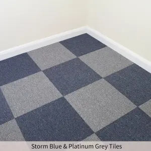 20 x Carpet Tiles 5m2  Storm Blue