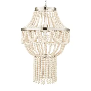 Litecraft Pilli Natural Beaded 1 Light Chandelier