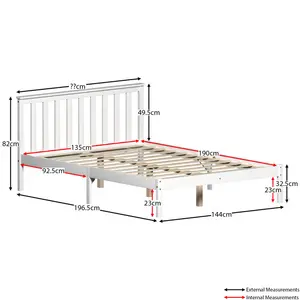 Frederique Bed Frame White / Double (4'6)