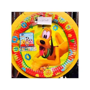 Mickey Mouse Clubhouse Pluto Party Plates (Pack of 8) Yellow/Red/Blue (One Size)