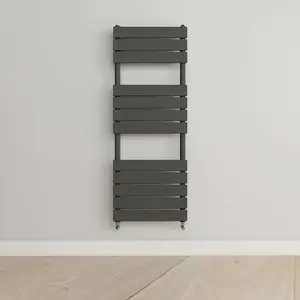 Designer Vertical Anthracite Single Panel Towel Radiator (H) 1200mm x (W) 450mm, 2319 BTU.