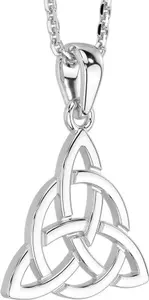 Sterling Silver Irish Celtic Trinity Knot Necklace Engravable Irish Made