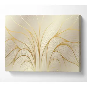 Gold Leaf Lines - Wrapped Canvas Print 50.8cm H x 81.3cm W