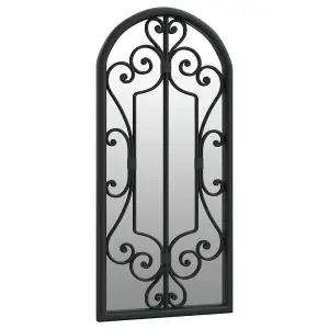 Berkfield Mirror Black 100x45 cm Iron for Indoor Use