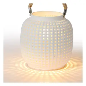 Lucide Safiya Cottage Table Lamp 16.5cm- 1xE14 - White