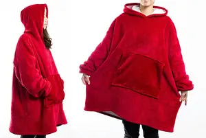 One Size Comfortable Oversized Sherpa Hoodie Blanket