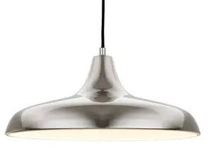 Luminosa Curtis 1 Light Dome Ceiling Pendant Brushed Steel, E27