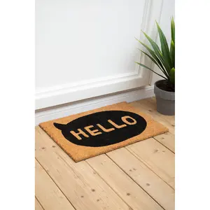 Interiors by Premier Black / Natural Hello Doormat