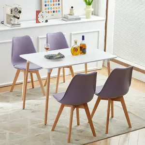 Nero Upholstered Dining Chair (Set of 2) Light Purple / Oak