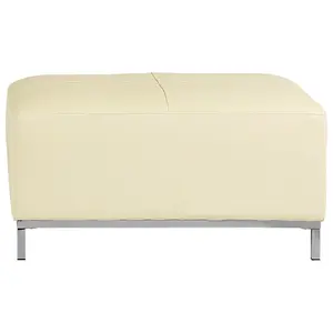 Right-Hand Corner Sofa with Ottoman OSLO Beige Leather Right Hand