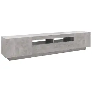 Berkfield TV Cabinet with LED Lights Concrete Grey 200x35x40 cm