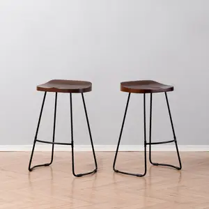 Gallitzin Solid Wood Kitchen Counter Bar Stool (Set of 2) Walnut / Counter Stool (68.5cm Seat Height)