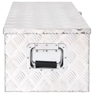 Berkfield Storage Box Silver 80x39x30 cm Aluminium