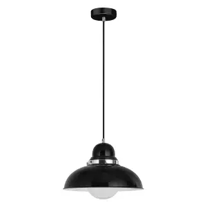 Interiors by Premier Black and Chrome Pendant Light