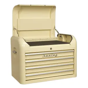 Retro Style Topchest, Mid-Box & Rollcab Combination 10 Drawer Cream (Sealey AP28COMBO2)